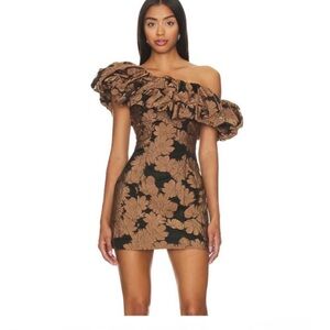 Elliatt Black and Brown Floral Mini Dress revolve  Manchester